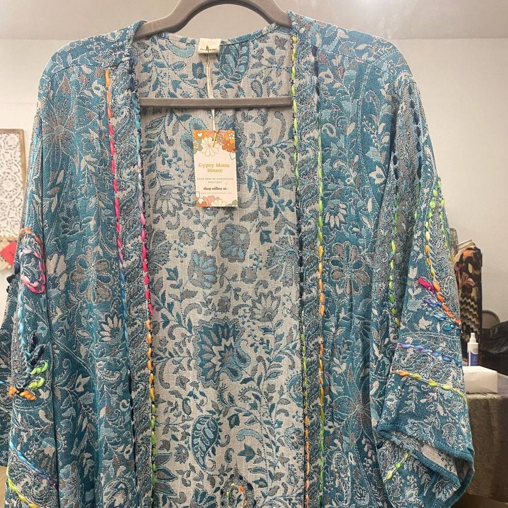 Handcrafted Embroidered duster fits up to 1x